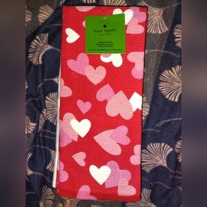 Kate Spade Red and Pink Heart Towel